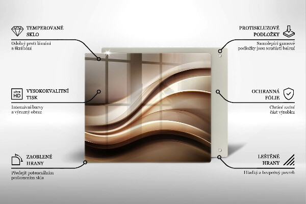 Steklena podloga za rezanje Abstrakcija nežne linije