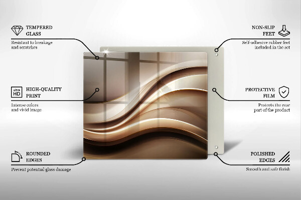 Steklena podloga za rezanje Abstrakcija nežne linije