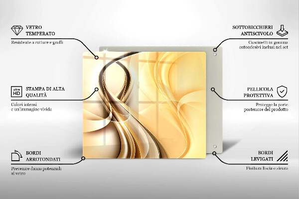 Steklena podloga za rezanje Abstrakcija dima