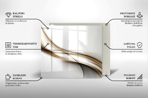 Steklena podloga za rezanje Abstrakcija mehkih linij