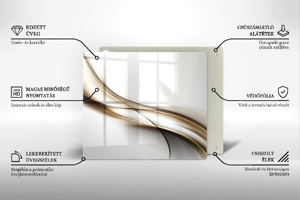 Steklena podloga za rezanje Abstrakcija mehkih linij