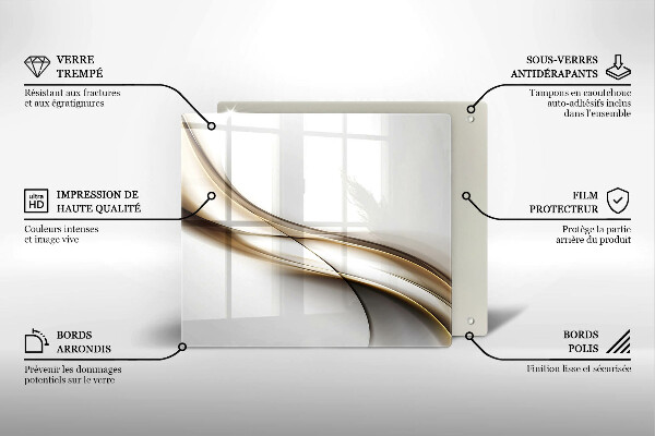 Steklena podloga za rezanje Abstrakcija mehkih linij