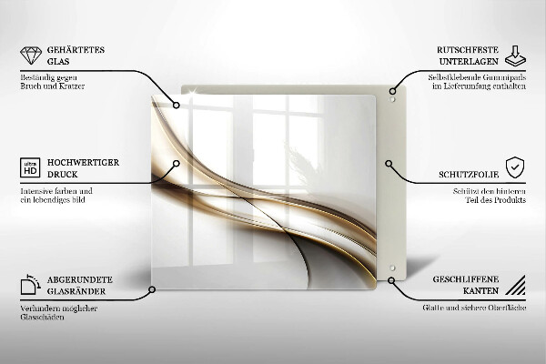 Steklena podloga za rezanje Abstrakcija mehkih linij