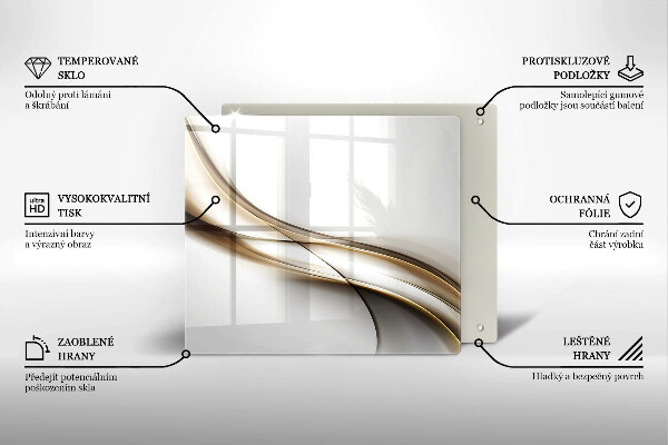 Steklena podloga za rezanje Abstrakcija mehkih linij