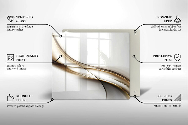 Steklena podloga za rezanje Abstrakcija mehkih linij