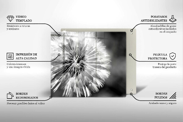 Steklena podloga za rezanje Nežen regrat