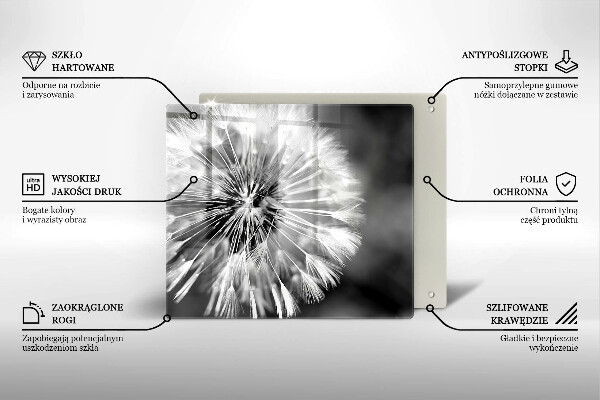 Steklena podloga za rezanje Nežen regrat