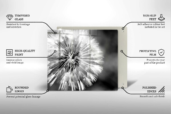 Steklena podloga za rezanje Nežen regrat