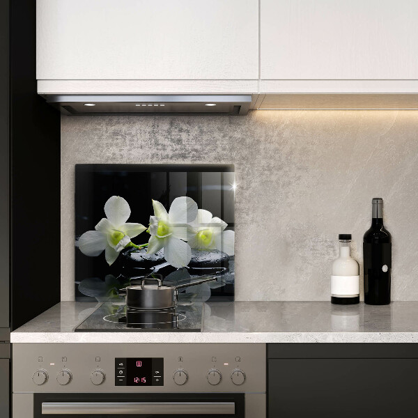 Steklena podloga za rezanje Bele rože v vodi Zen