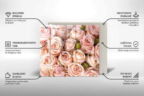 Steklena podloga za rezanje Šopek nežnih vrtnic