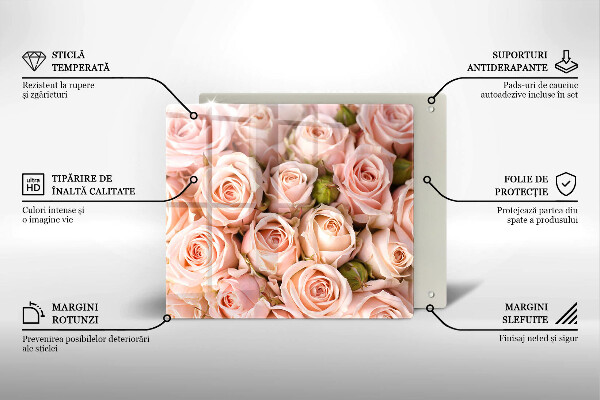 Steklena podloga za rezanje Šopek nežnih vrtnic