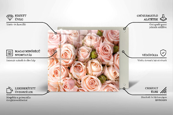 Steklena podloga za rezanje Šopek nežnih vrtnic