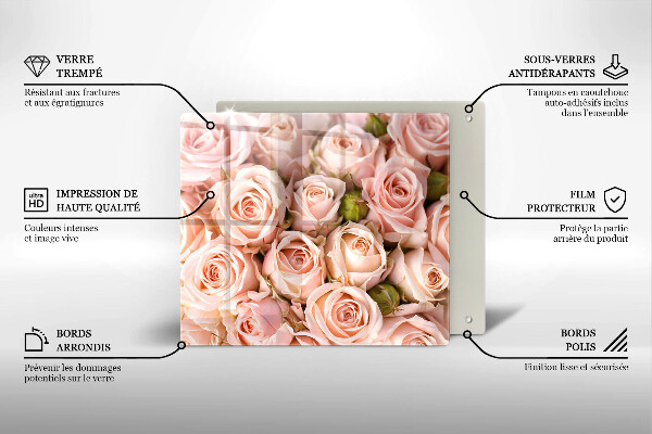 Steklena podloga za rezanje Šopek nežnih vrtnic