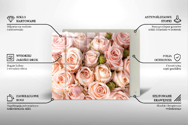 Steklena podloga za rezanje Šopek nežnih vrtnic