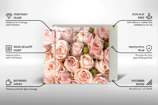 Steklena podloga za rezanje Šopek nežnih vrtnic