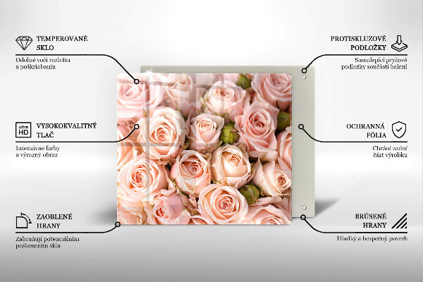 Steklena podloga za rezanje Šopek nežnih vrtnic