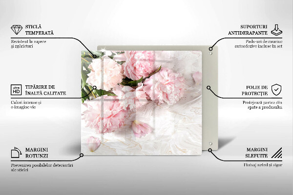 Steklena podloga za rezanje Nežni cvetovi vrtnic