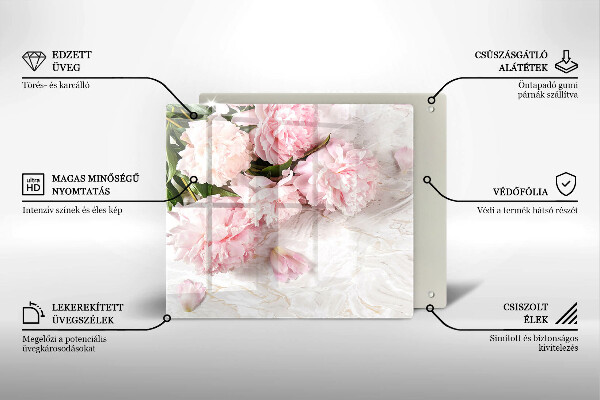 Steklena podloga za rezanje Nežni cvetovi vrtnic