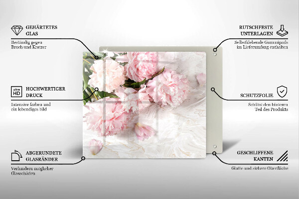 Steklena podloga za rezanje Nežni cvetovi vrtnic