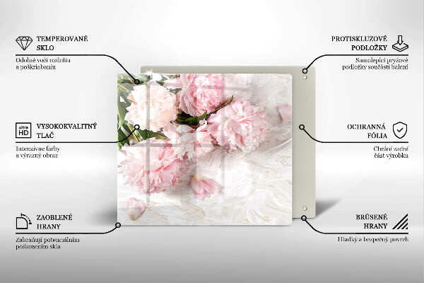 Steklena podloga za rezanje Nežni cvetovi vrtnic