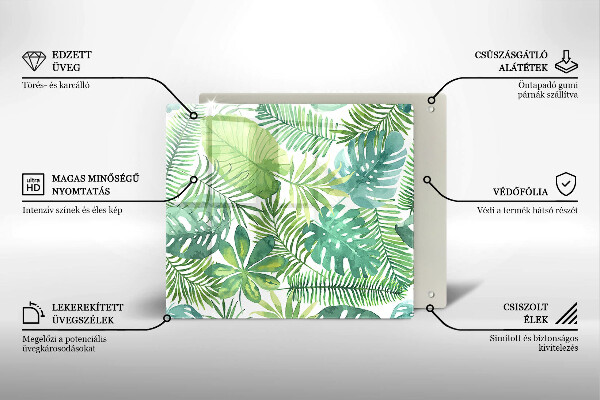 Steklena podloga za rezanje Akvarelni boho listi