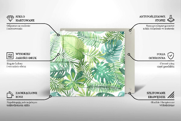 Steklena podloga za rezanje Akvarelni boho listi