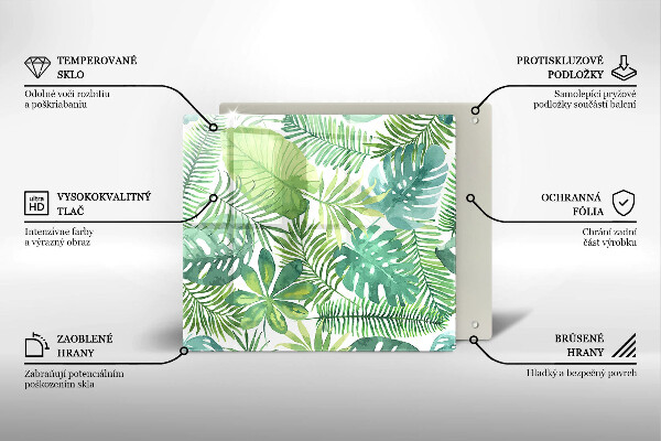 Steklena podloga za rezanje Akvarelni boho listi