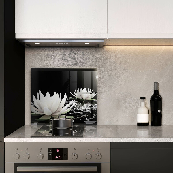 Steklena podloga za rezanje Bele lilije na vodi