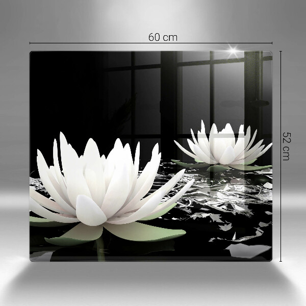 Steklena podloga za rezanje Bele lilije na vodi
