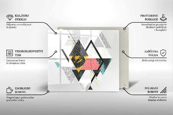 Steklena podloga za rezanje Abstraktni trikotniki