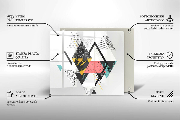Steklena podloga za rezanje Abstraktni trikotniki