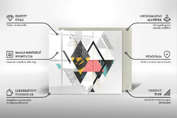 Steklena podloga za rezanje Abstraktni trikotniki