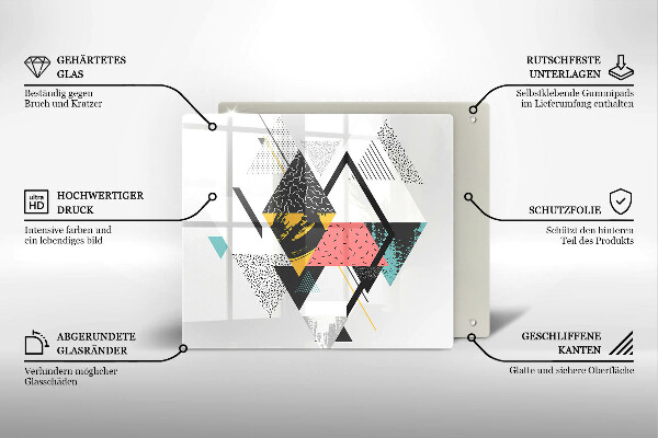 Steklena podloga za rezanje Abstraktni trikotniki