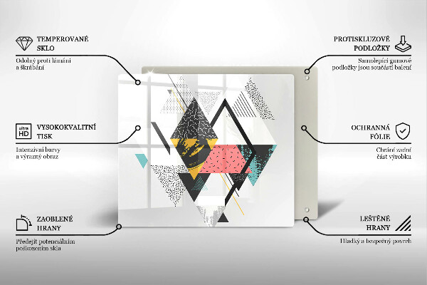 Steklena podloga za rezanje Abstraktni trikotniki