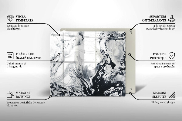 Steklena podloga za rezanje Abstrakcija črnila