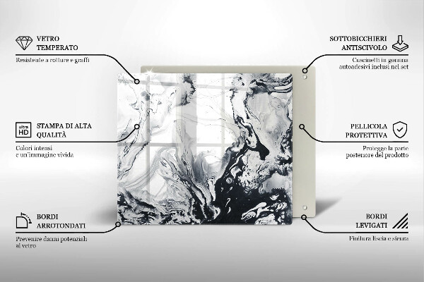 Steklena podloga za rezanje Abstrakcija črnila