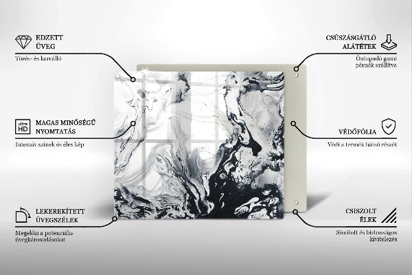 Steklena podloga za rezanje Abstrakcija črnila