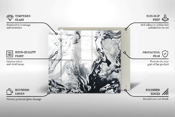 Steklena podloga za rezanje Abstrakcija črnila