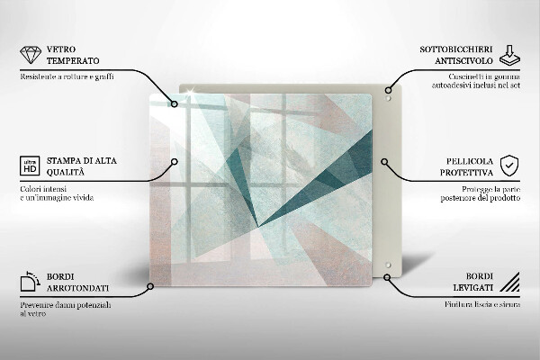 Steklena podloga za rezanje Ostra abstrakcija