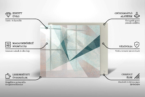 Steklena podloga za rezanje Ostra abstrakcija