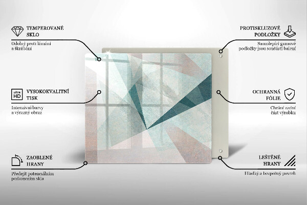 Steklena podloga za rezanje Ostra abstrakcija