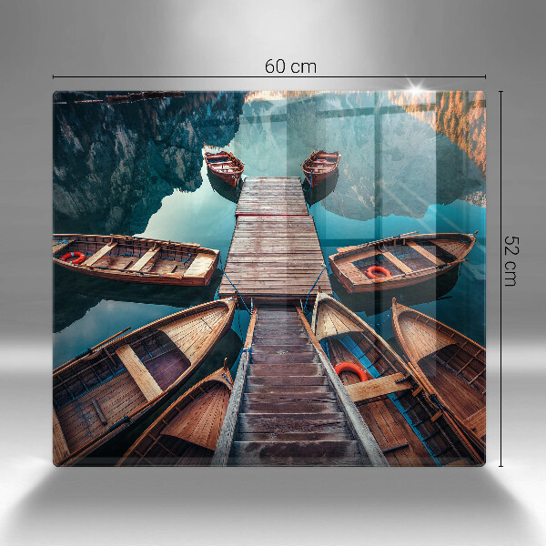 Steklena podloga za rezanje Čolni na jezeru