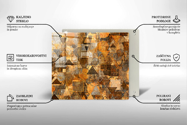 Steklena podloga za rezanje Brezšivni vzorec geometrijskih likov