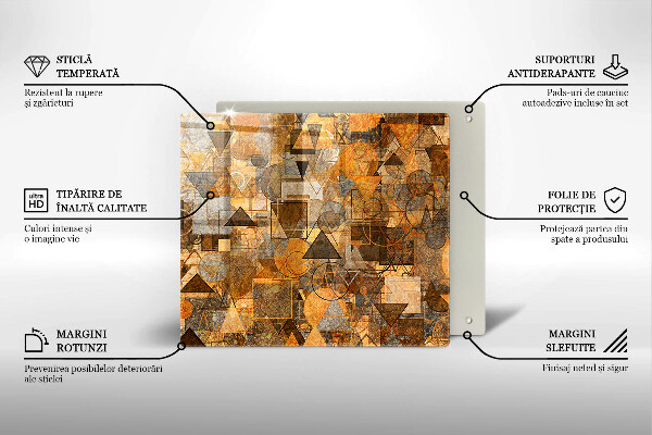Steklena podloga za rezanje Brezšivni vzorec geometrijskih likov