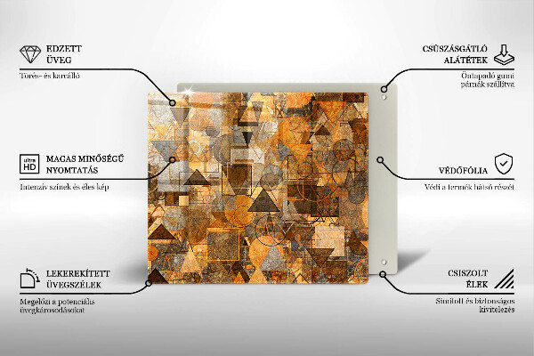 Steklena podloga za rezanje Brezšivni vzorec geometrijskih likov