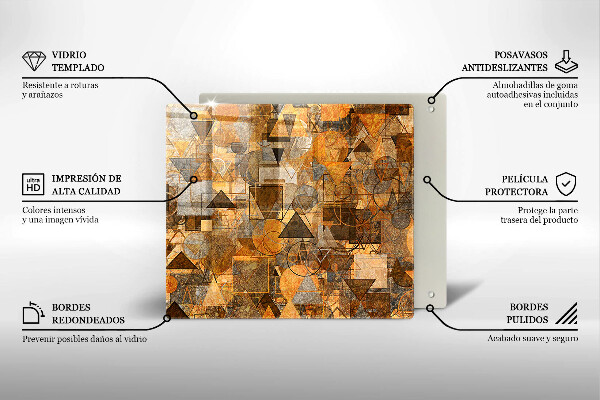 Steklena podloga za rezanje Brezšivni vzorec geometrijskih likov