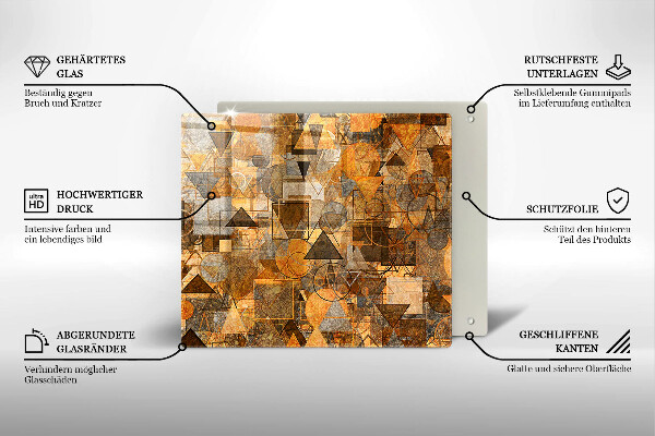 Steklena podloga za rezanje Brezšivni vzorec geometrijskih likov