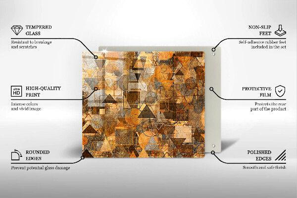 Steklena podloga za rezanje Brezšivni vzorec geometrijskih likov