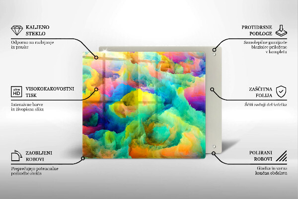 Steklena podloga za rezanje Barvita abstrakcija