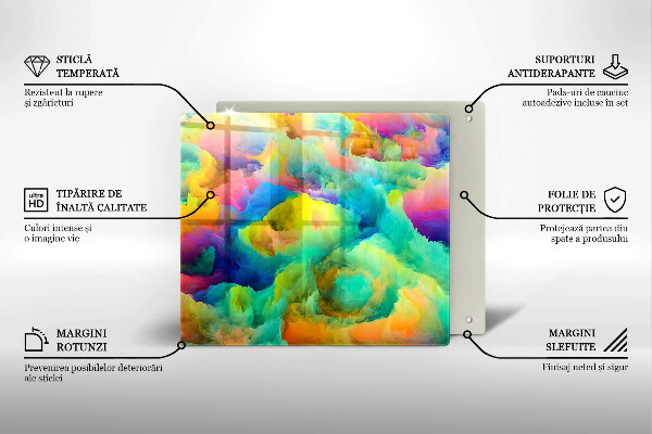 Steklena podloga za rezanje Barvita abstrakcija